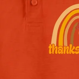 Thanksgiving Rainbow Turkey Holiday Cute Dry Zone Grid Performance Polo