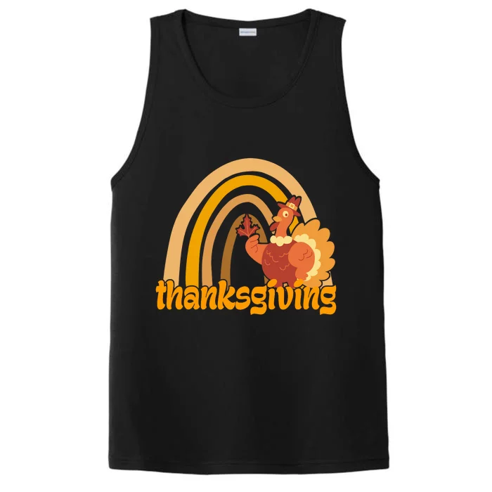 Thanksgiving Rainbow Turkey Holiday Cute Performance Tank