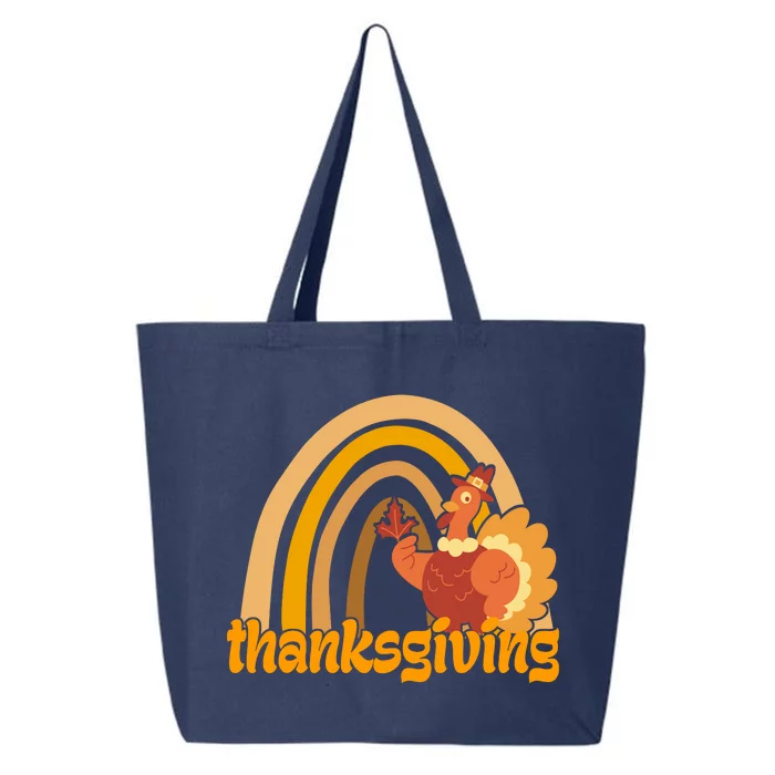 Thanksgiving Rainbow Turkey Holiday Cute 25L Jumbo Tote