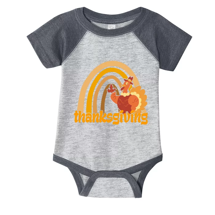 Thanksgiving Rainbow Turkey Holiday Cute Infant Baby Jersey Bodysuit