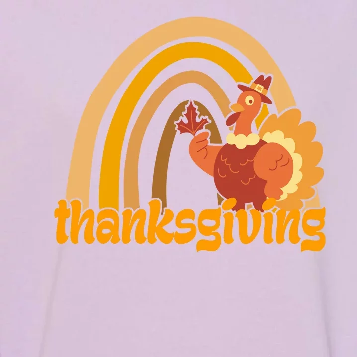 Thanksgiving Rainbow Turkey Holiday Cute Garment-Dyed Sweatshirt