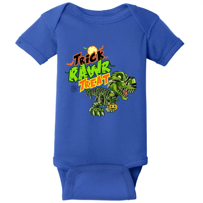 Trick Rawr Treat Dinosaur Pumpkin Halloween Gift Baby Bodysuit