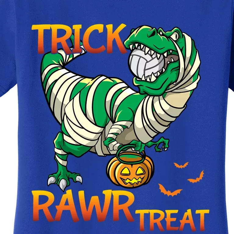 Trick Rawr Treat T Rex Dinosaur Halloween Volleyball Player Gift Women's T-Shirt