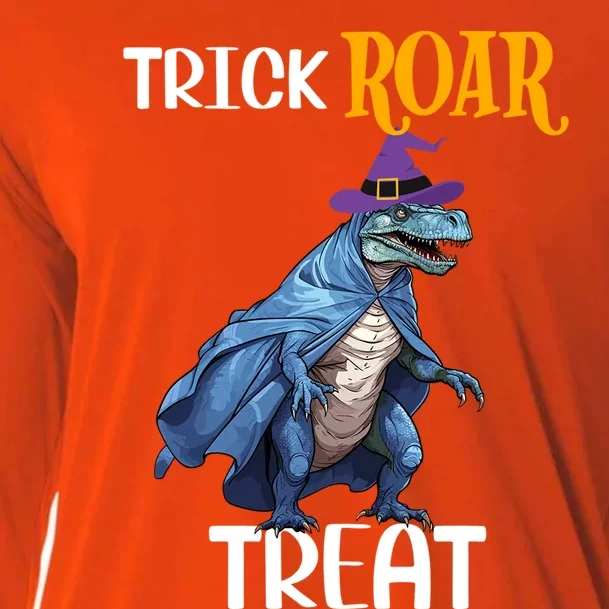 Trick Rawr Treat Halloween TRex Dinosaur Witch Gift Cooling Performance Long Sleeve Crew