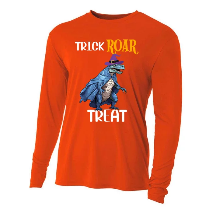 Trick Rawr Treat Halloween TRex Dinosaur Witch Gift Cooling Performance Long Sleeve Crew