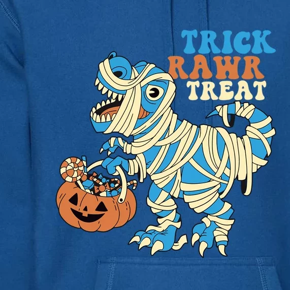 Trick Rawr Treat T Rex In Mummy Costume Halloween Meaningful Gift Premium Hoodie