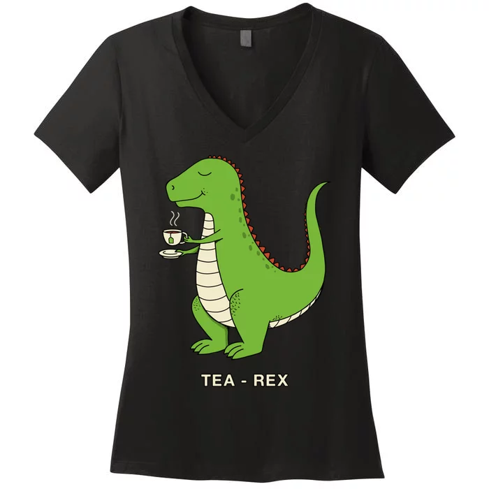 Tea Rex Women's V-Neck T-Shirt