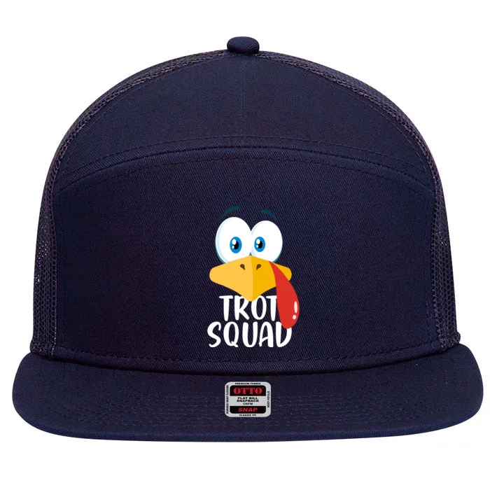 Thanksgiving Running Turkey Trot Squad Gift 7 Panel Mesh Trucker Snapback Hat