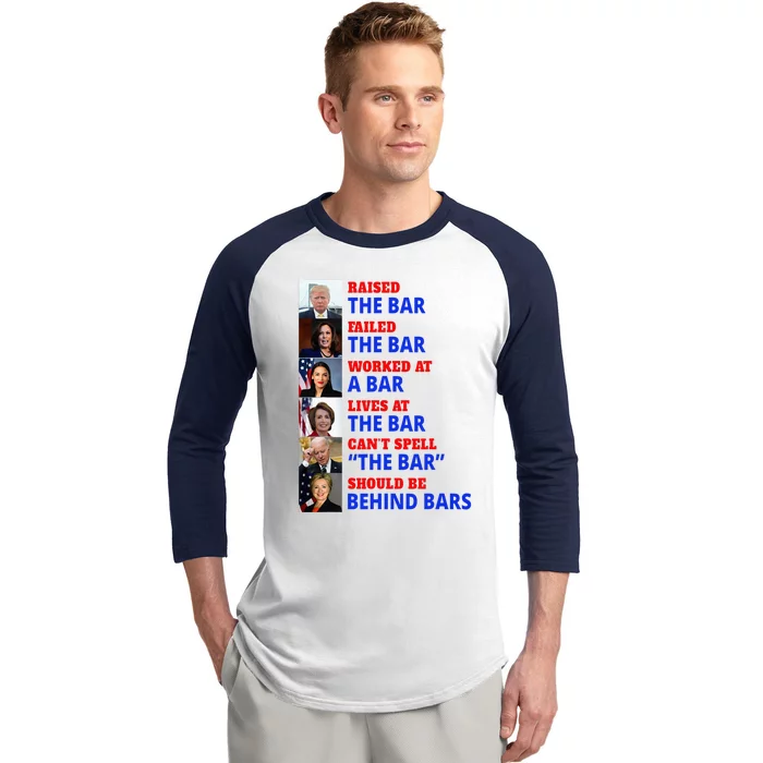 Trump Raised The Bar Harris Failed The Bar Baseball Sleeve Shirt