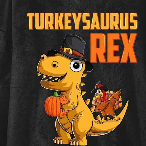 Turkeysaurus Rex Turkey Dino Thanksgiving Hooded Wearable Blanket