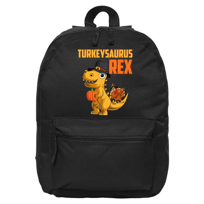 Turkeysaurus Rex Turkey Dino Thanksgiving 16 in Basic Backpack