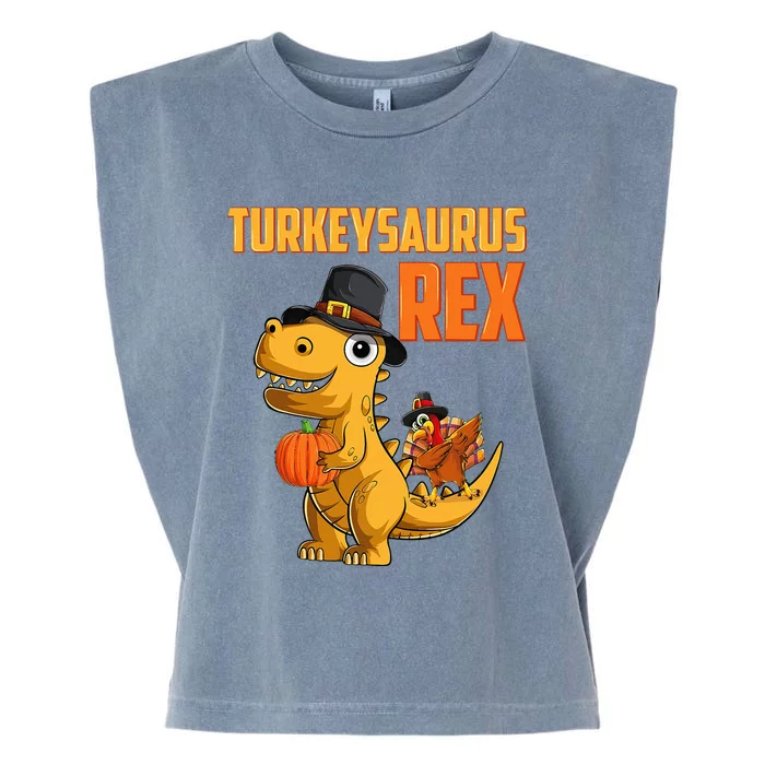 Turkeysaurus Rex Turkey Dino Thanksgiving Garment-Dyed Women's Muscle Tee