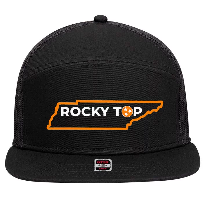 Tennessee Rocky Top Tn Rocky Top Volunteer State 7 Panel Mesh Trucker Snapback Hat