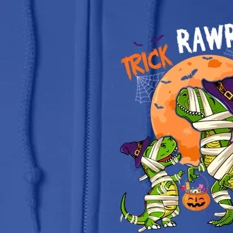 Trick Rawr Treat Costume Two Halloween TRexes As Mummies Gift Full Zip Hoodie