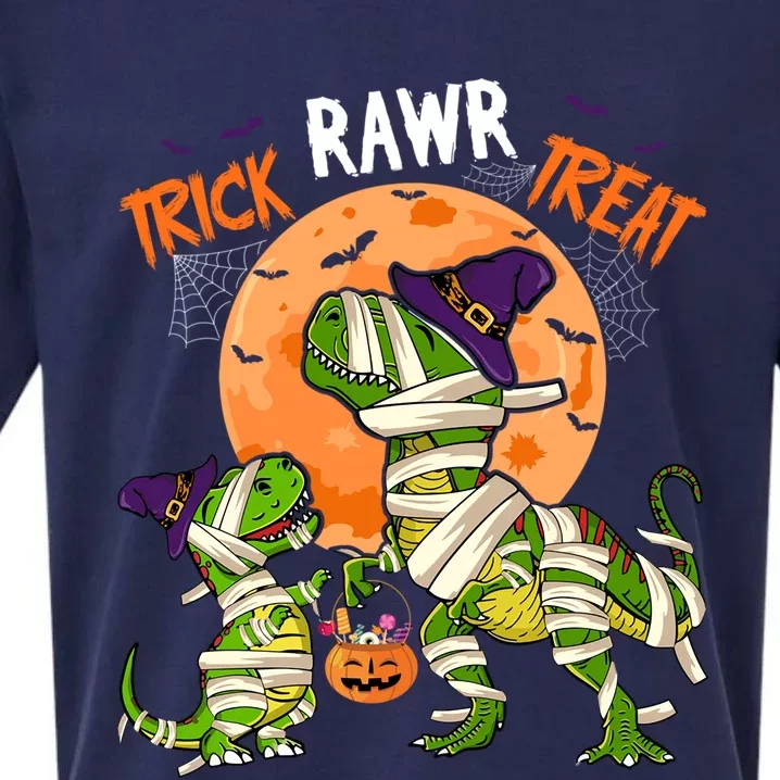 Trick Rawr Treat Costume Two Halloween TRexes As Mummies Gift Sueded Cloud Jersey T-Shirt