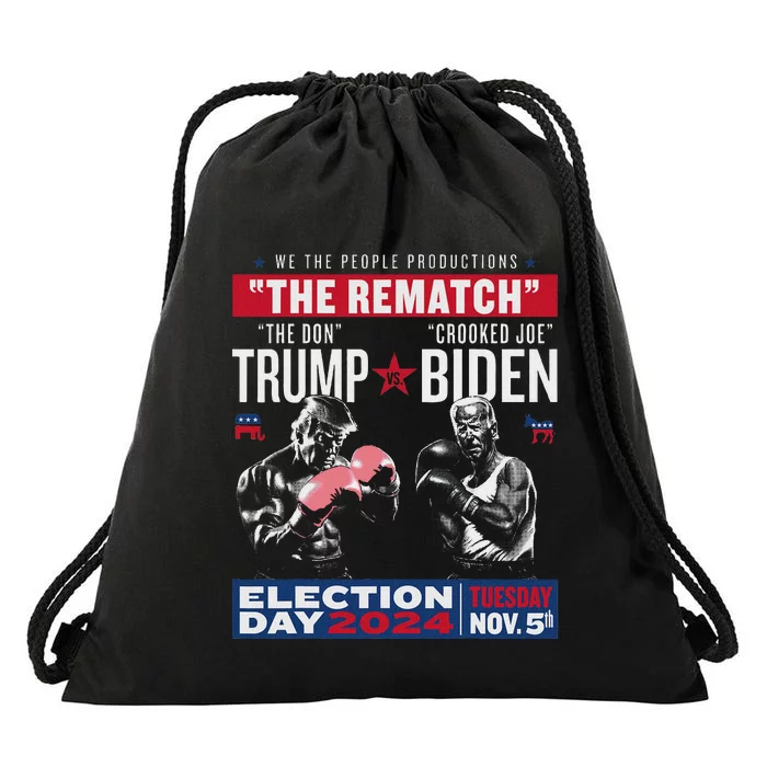 The Rematch: The Don And Crooked Joe Pro Trump 2024 Drawstring Bag