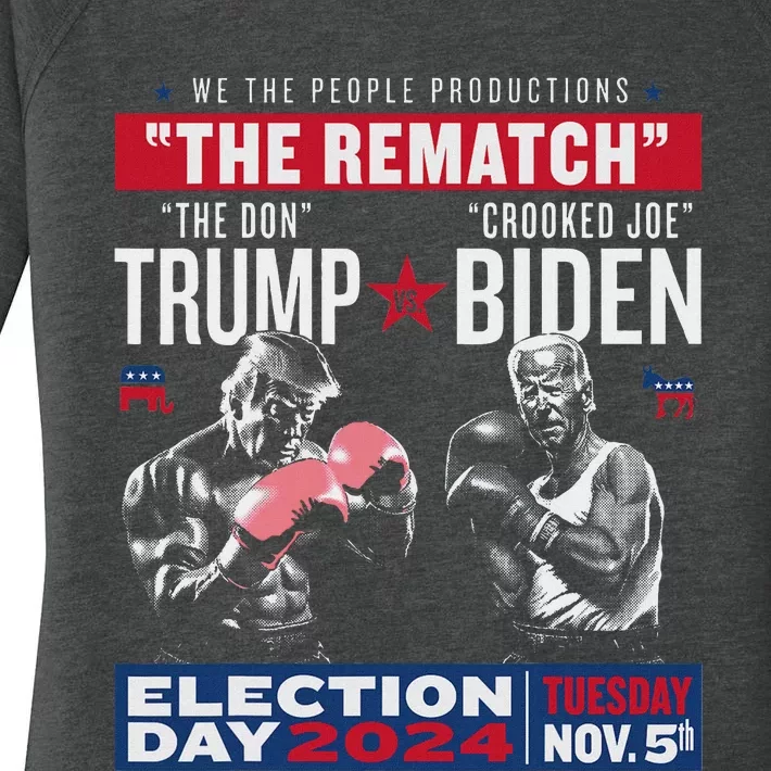 The Rematch: The Don And Crooked Joe Pro Trump 2024 Women's Perfect Tri Tunic Long Sleeve Shirt