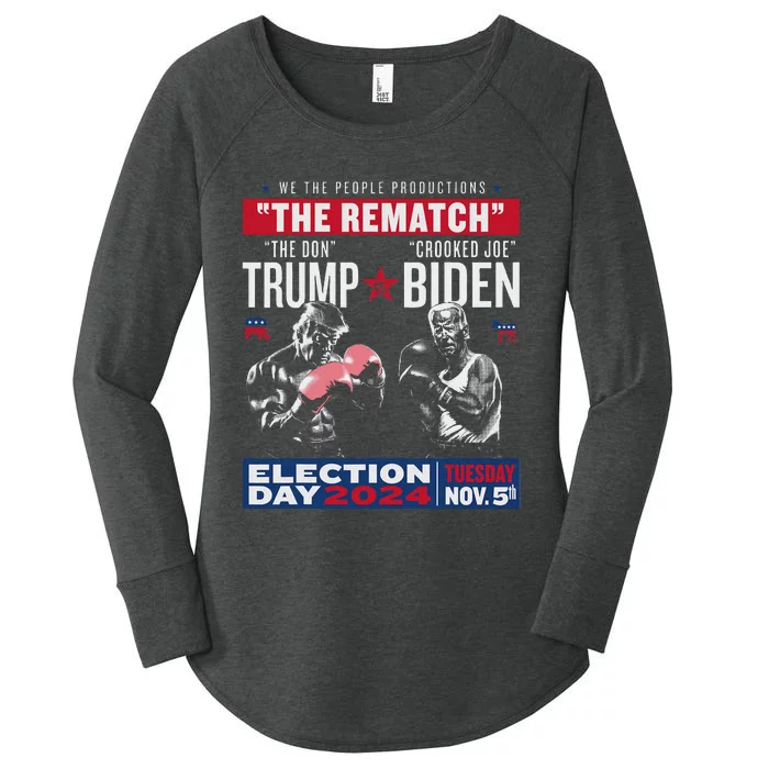 The Rematch: The Don And Crooked Joe Pro Trump 2024 Women's Perfect Tri Tunic Long Sleeve Shirt