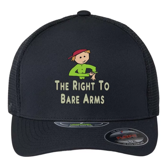 The Right To Bare (Bear) Arms Gift Flexfit Unipanel Trucker Cap