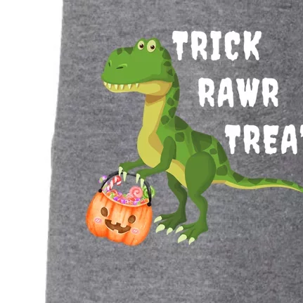 Trick Rawr Treat Cute T Rex Tyrannosaurus Dinosaur Halloween Cool Gift Doggie 3-End Fleece Hoodie