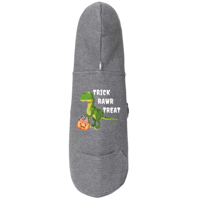 Trick Rawr Treat Cute T Rex Tyrannosaurus Dinosaur Halloween Cool Gift Doggie 3-End Fleece Hoodie