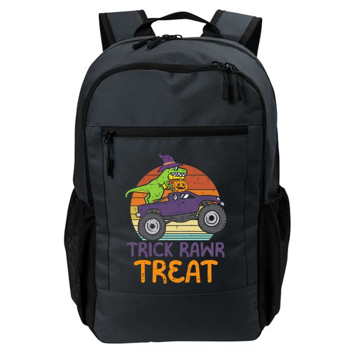 Trick Rawr Treat Dinosaur Monster Truck Halloween Boy Daily Commute Backpack