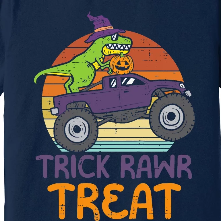 Trick Rawr Treat Dinosaur Monster Truck Halloween Boy Premium T-Shirt