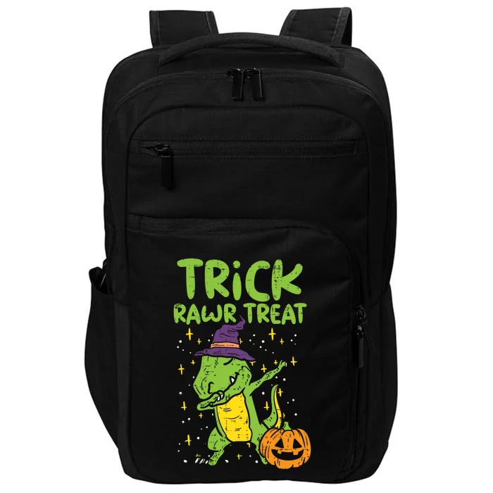 Trick Rawr Treat Dabbing Dinosaur Trex Halloween Cool Gift Impact Tech Backpack