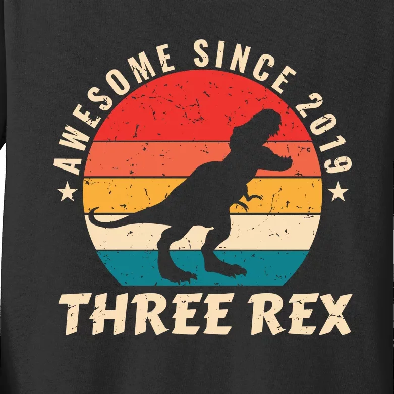 THREE REX Kids Long Sleeve Shirt