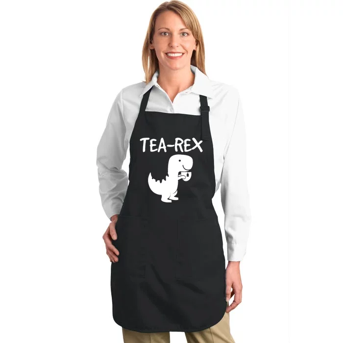 Tyrannosaurus Rex Tea Dino Man Woman Party Funny Design Full-Length Apron With Pocket