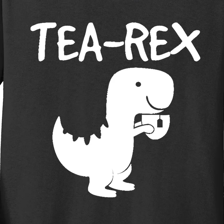 Tyrannosaurus Rex Tea Dino Man Woman Party Funny Design Kids Long Sleeve Shirt