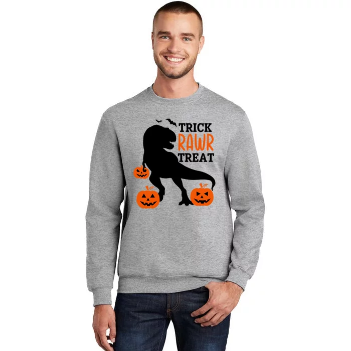 Trick Rawr Treat Dinosaur Bats Pumpkins Jack O Lanterns Funny Gift Sweatshirt