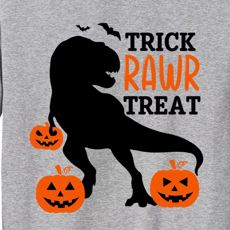 Trick Rawr Treat Dinosaur Bats Pumpkins Jack O Lanterns Funny Gift Sweatshirt