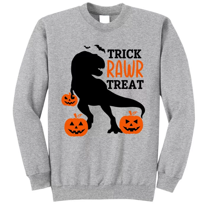 Trick Rawr Treat Dinosaur Bats Pumpkins Jack O Lanterns Funny Gift Sweatshirt