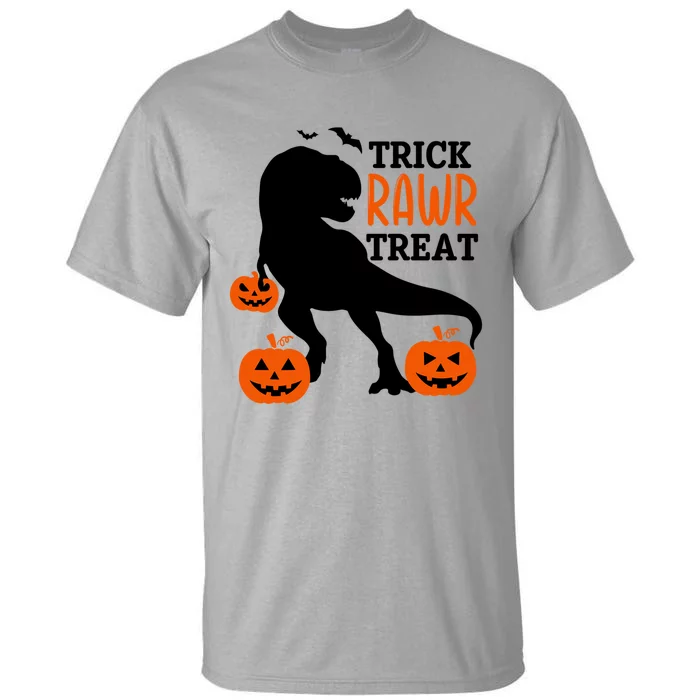 Trick Rawr Treat Dinosaur Bats Pumpkins Jack O Lanterns Funny Gift Tall T-Shirt