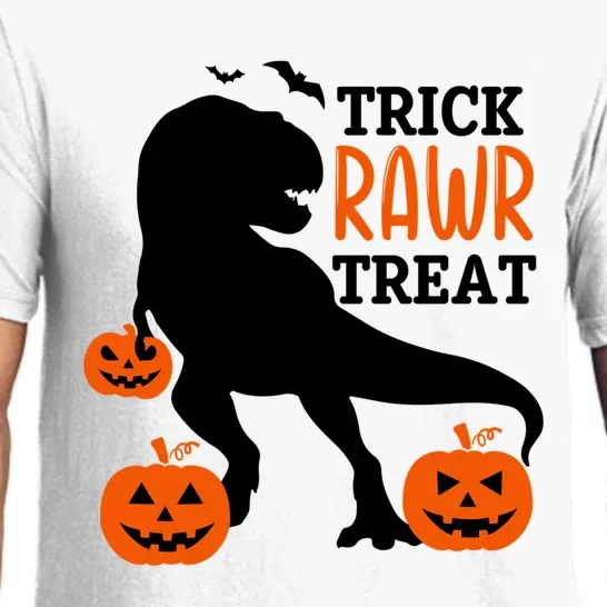 Trick Rawr Treat Dinosaur Bats Pumpkins Jack O Lanterns Funny Gift Pajama Set