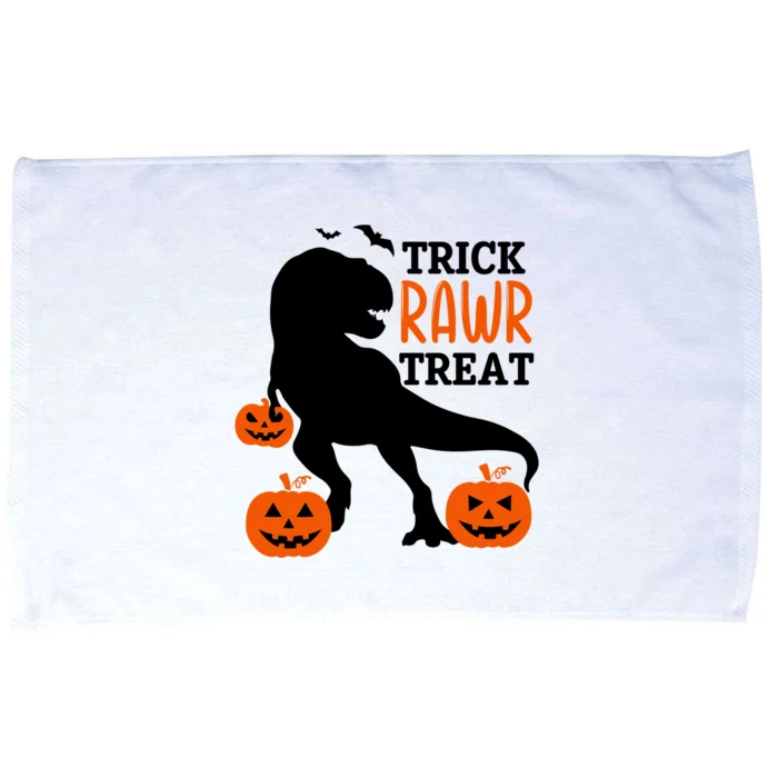 Trick Rawr Treat Dinosaur Bats Pumpkins Jack O Lanterns Funny Gift Microfiber Hand Towel