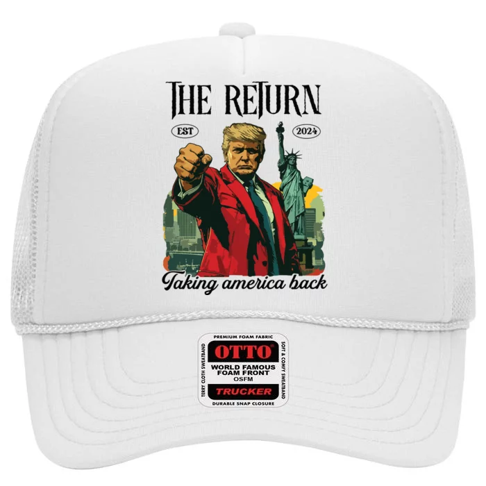 The Return Taking America Back High Crown Mesh Trucker Hat