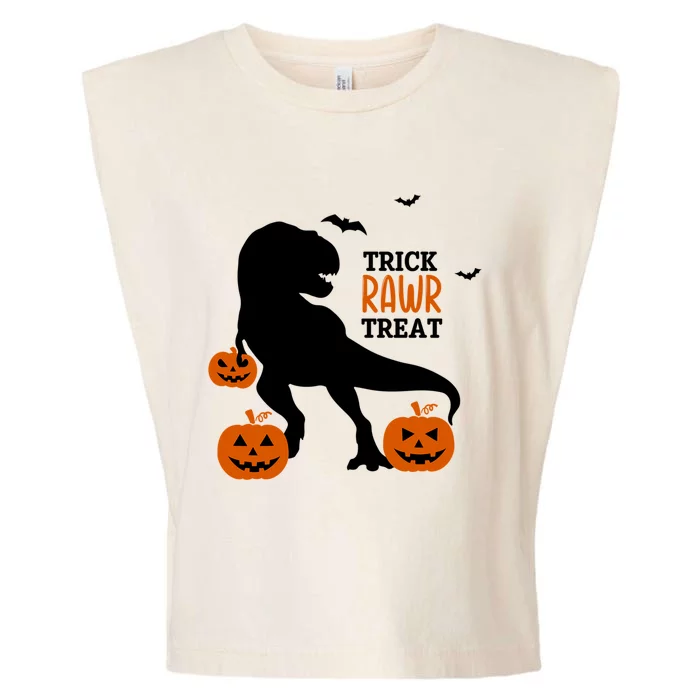 Trick Rawr Treat Dinosaur Halloween Novelty Holiday Item Gift Garment-Dyed Women's Muscle Tee