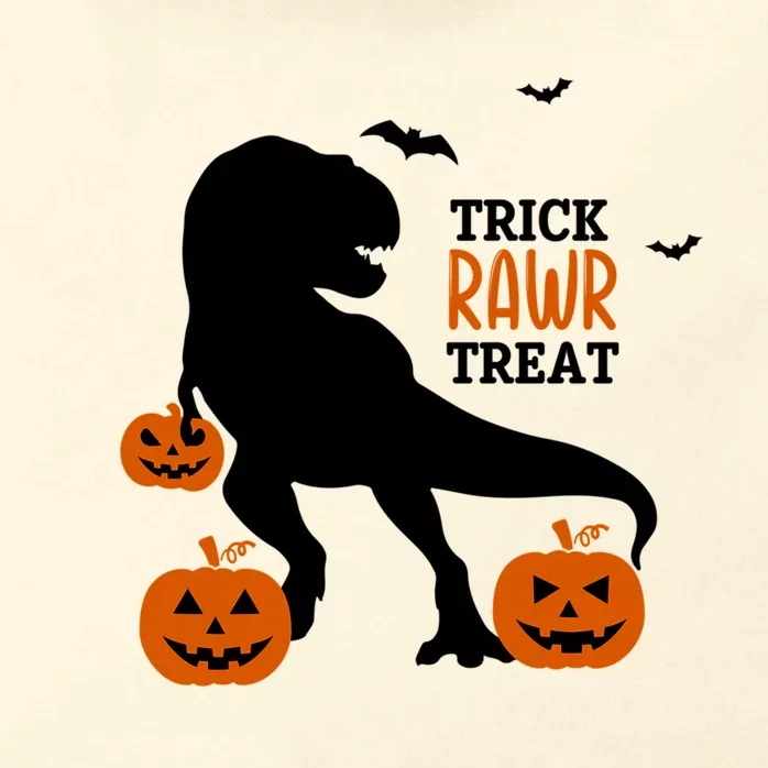 Trick Rawr Treat Dinosaur Halloween Novelty Holiday Item Gift Zip Tote Bag