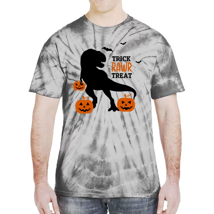 Trick Rawr Treat Dinosaur Halloween Novelty Holiday Item Gift Tie-Dye T-Shirt