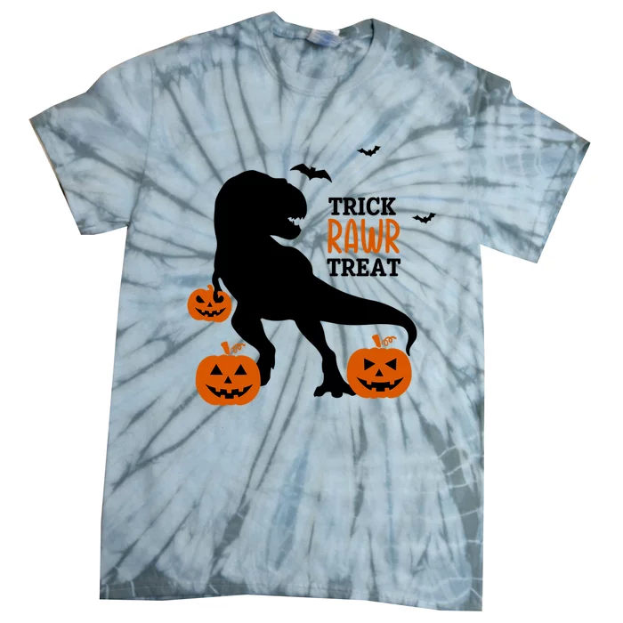 Trick Rawr Treat Dinosaur Halloween Novelty Holiday Item Gift Tie-Dye T-Shirt