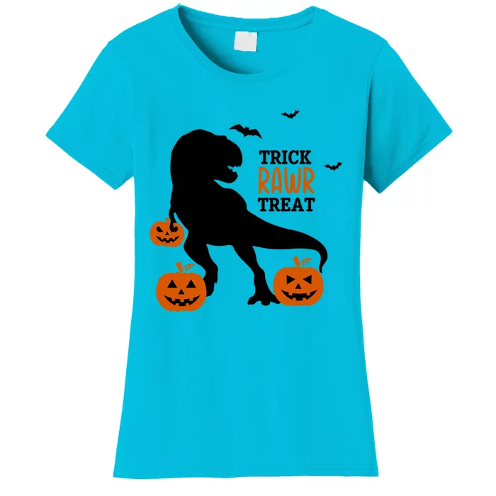 Trick Rawr Treat Dinosaur Halloween Novelty Holiday Item Gift Women's T-Shirt