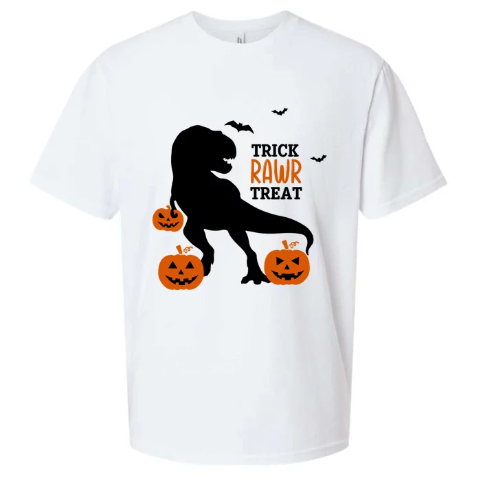 Trick Rawr Treat Dinosaur Halloween Novelty Holiday Item Gift Sueded Cloud Jersey T-Shirt