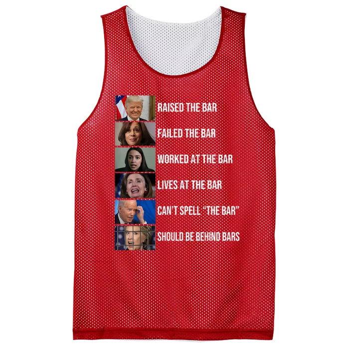 Trump Raised The Bar Failed The Bar Worked At The Bar Mesh Reversible Basketball Jersey Tank