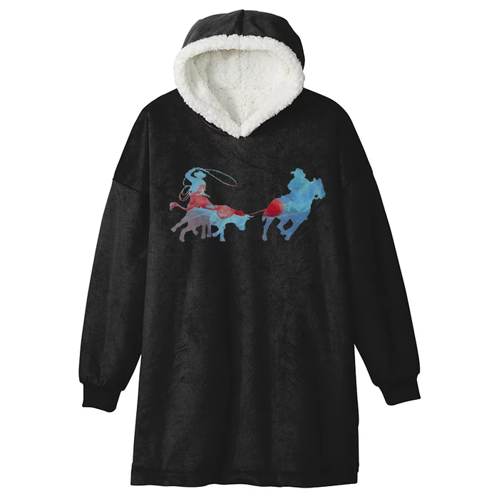 Team Roping Hooded Wearable Blanket