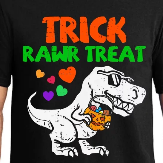 Trick Rawr Treat Dinosaur Trex Halloween Gift Pajama Set