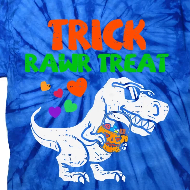 Trick Rawr Treat Dinosaur Trex Halloween Gift Tie-Dye T-Shirt