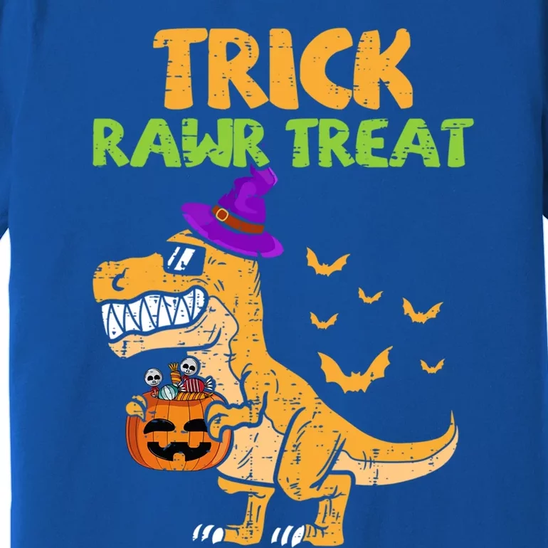 Trick Rawr Treat Dinosaur Trex Witch Pumpkin Funny Halloween Gift Premium T-Shirt