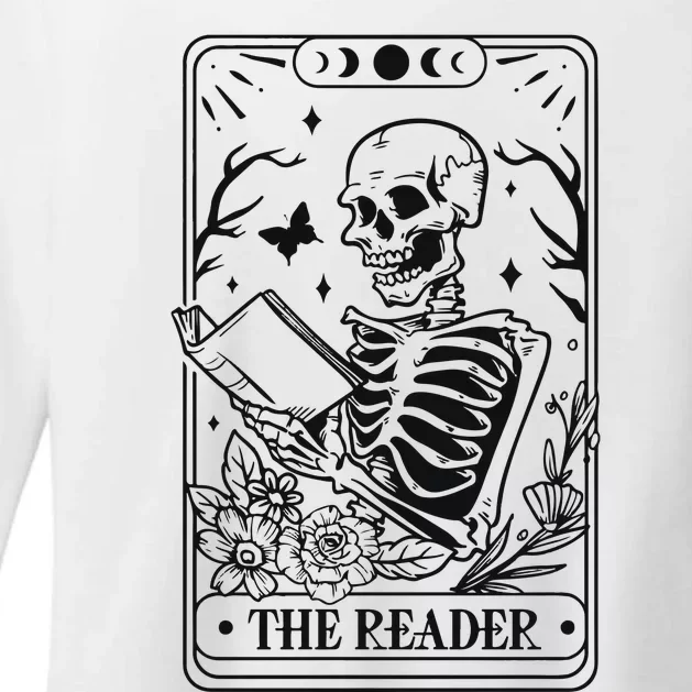 The Reader Tarot Card Skeleton Reading Womens CVC Long Sleeve Shirt